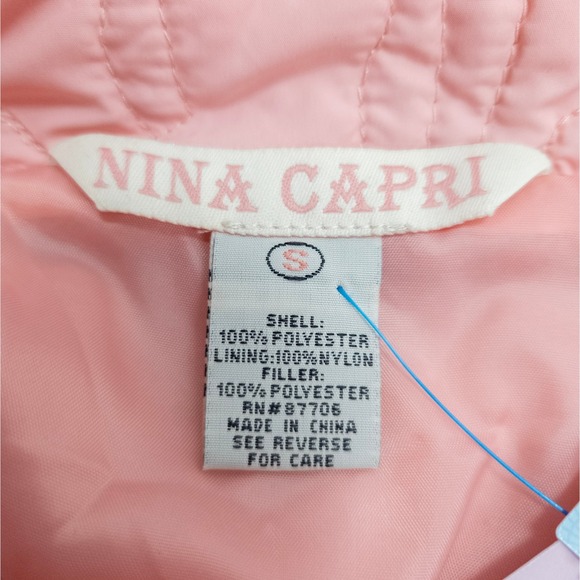 Pink Quilted Rose Stitch Jacket - Y2K Coquette Pastel Puff Outerwear - Picture 7 of 7